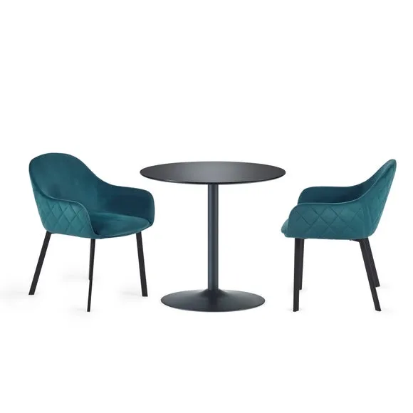 Nero 4 Seater Round Dining Table, 100cm 4