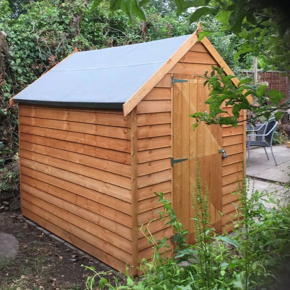 Shires Overlap 8 x 6 Feet Dip Treated Value Range Apex Shed Single Door in Brown 5