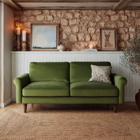 Maeve Compact Velvet 3 Seater Sofa