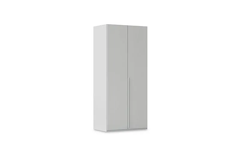 Haven 101cm 2 Door Hinged Wardrobe with Décor Doors - Silk Grey/Silk Grey Front