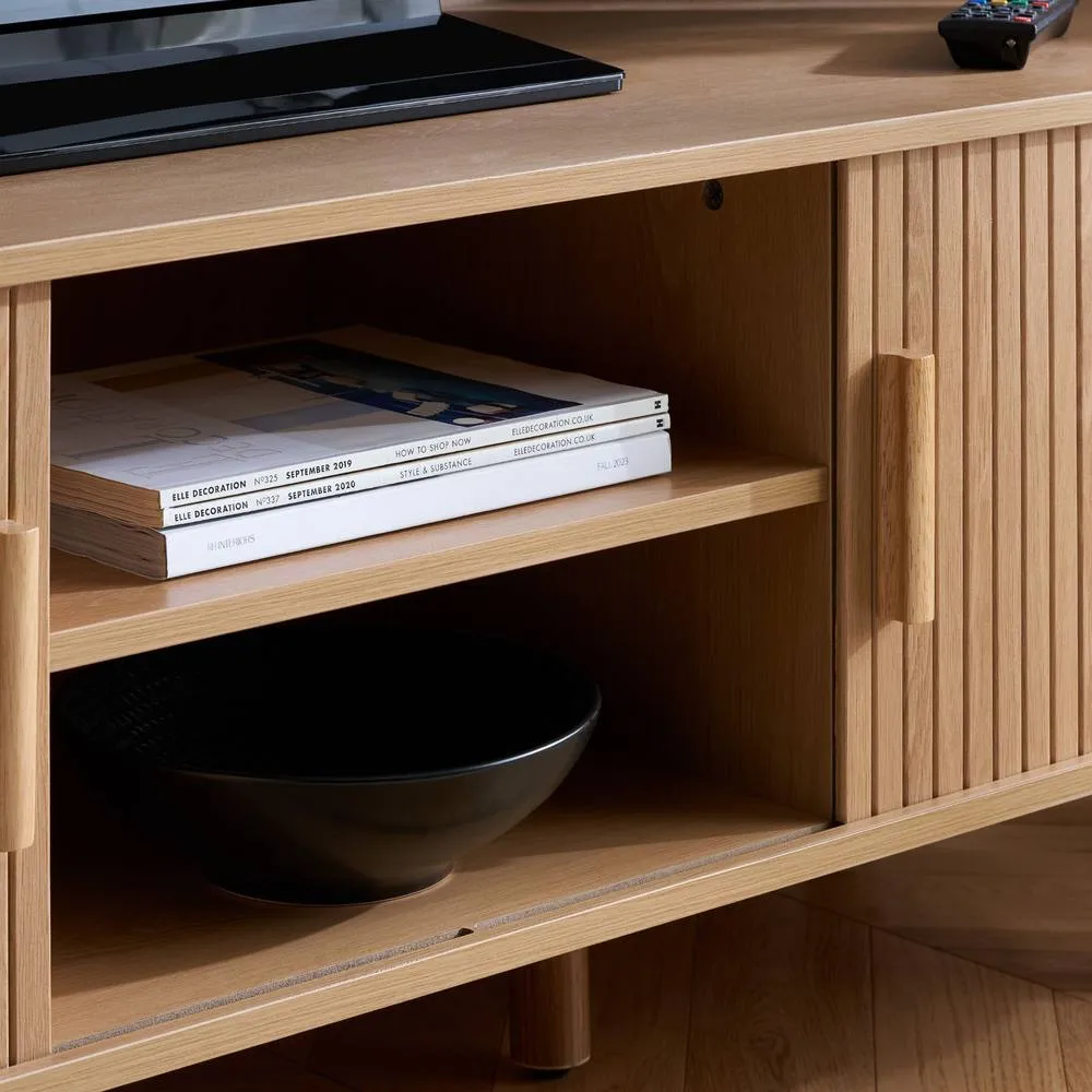 Birlea Axel Fluted Small TV Unit in Beige 2