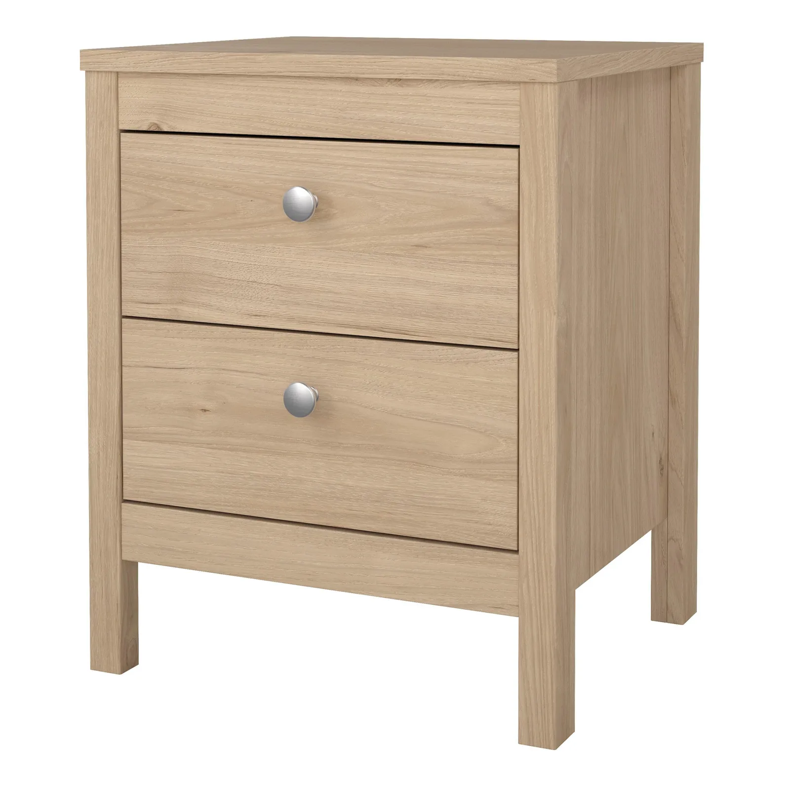 Furniture To Go Madrid Bedside Table 2 Drawers in Jackson Hickory Oak in Light Oak 3