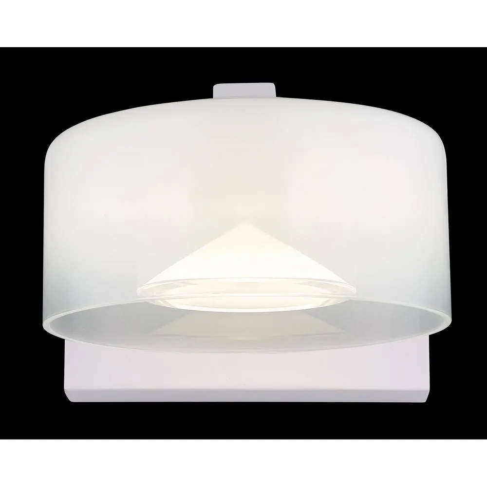 Netlighting Belinda Integrated LED Wall Lamp White Matt Opal Glass Shade LED 4000K 5
