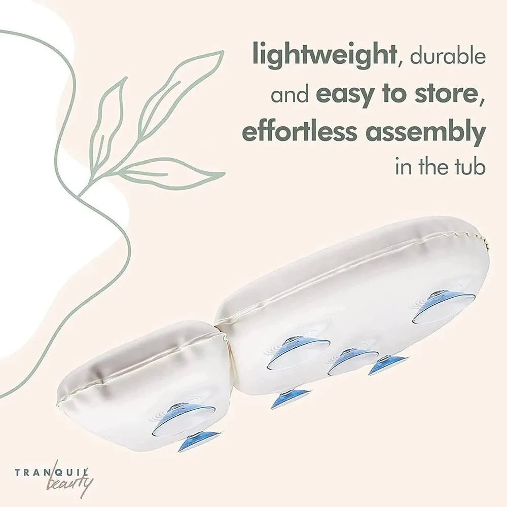 NESTLUNE Waterproof Lightweight Spa Bath Pillow Support Head in White