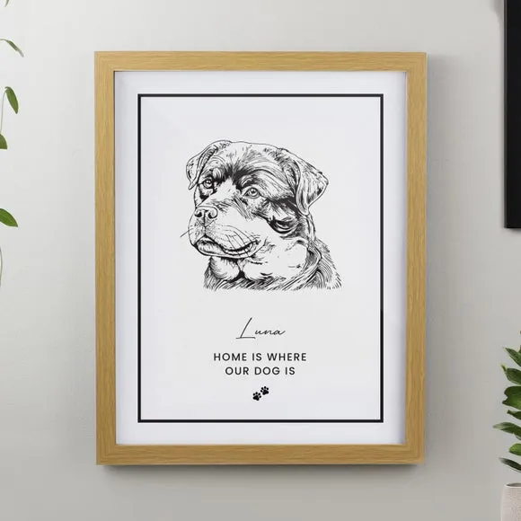 Personalised Dog Breed Framed Print 1