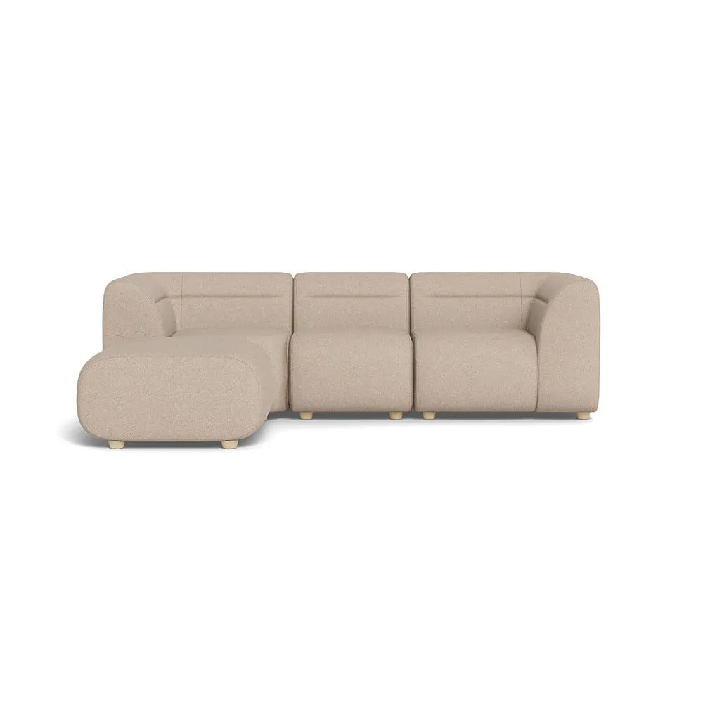 Heal's Lilli Left Hand Facing Compact Corner Sofa Boucle Tweed Pearl Natural Beech Feet 1