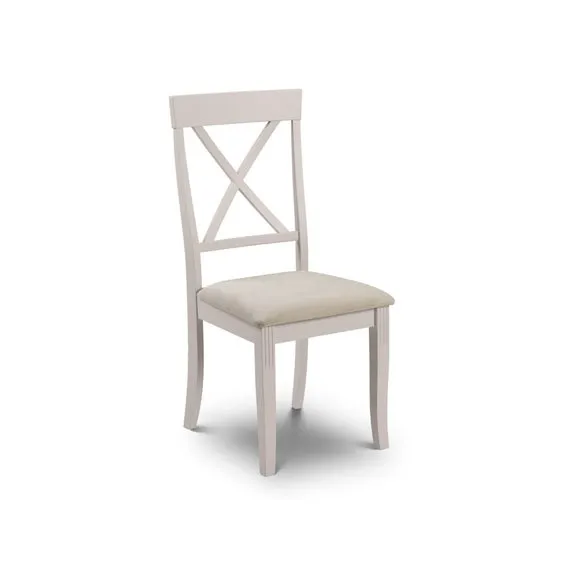 Return - Davenport Set of 2 Dining Chairs, Faux Leather Grey Seat Pad 2