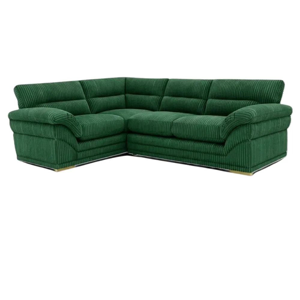 Bliss Furniture Amalfi Claude Right Hand 2 Piece Corner Sofa in Green