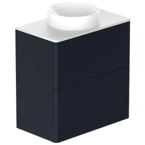 Nexa By VADO Veva Midnight Blue Freestanding Vanity Unit with Gloss White Countertop & Basin - 800mm