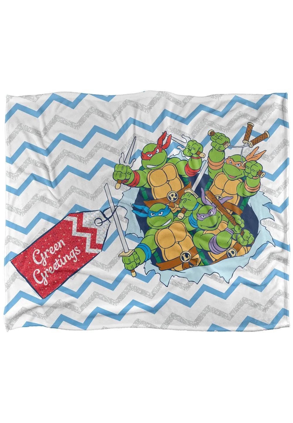 Teenage Mutant Ninja Turtles TMNT Package Burst Silky Touch Super Soft Throw Blanket 152 X 127 cm in White