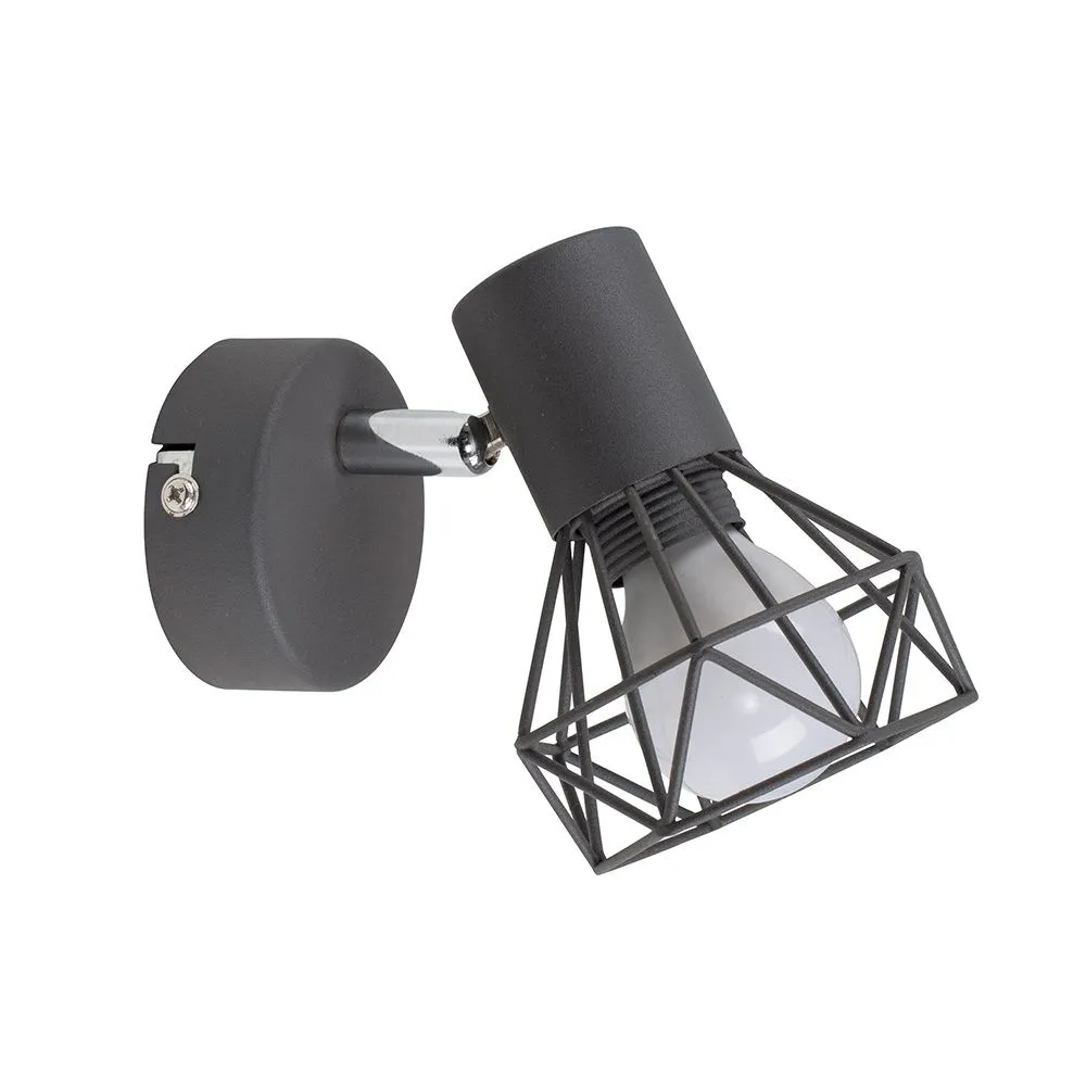 ValueLights Angus Single Grey Indoor Wall Light 2