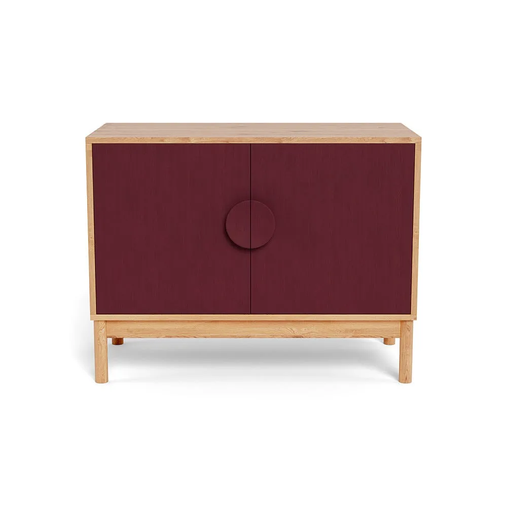 Heal's Tinta Small Sideboard Natural Oak Carcass Red Stain Doors 1