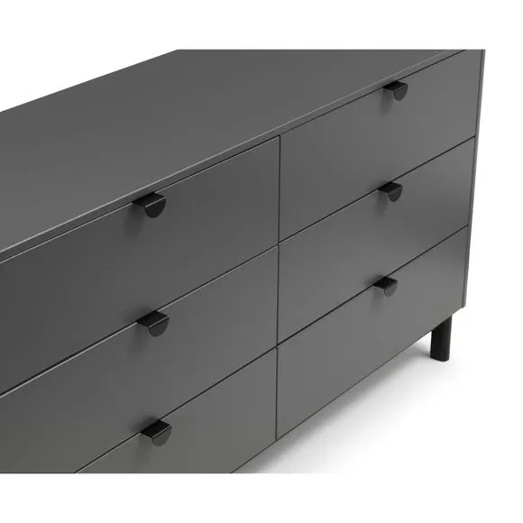 Chloe Wide 6 Drawer Chest, Grey 6