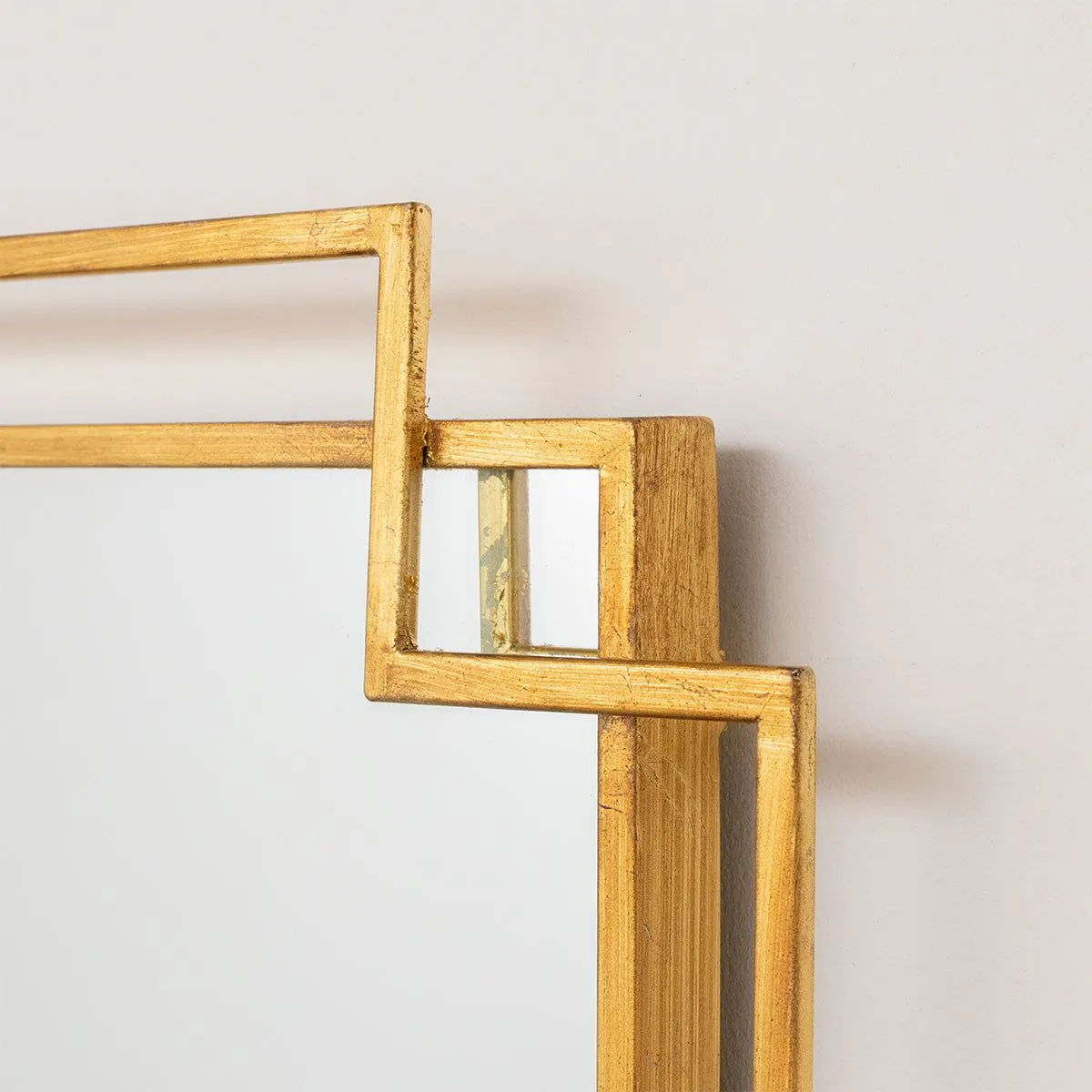 Melody Maison Gold Art Deco Wall Mirror 142cm X 47cm 4