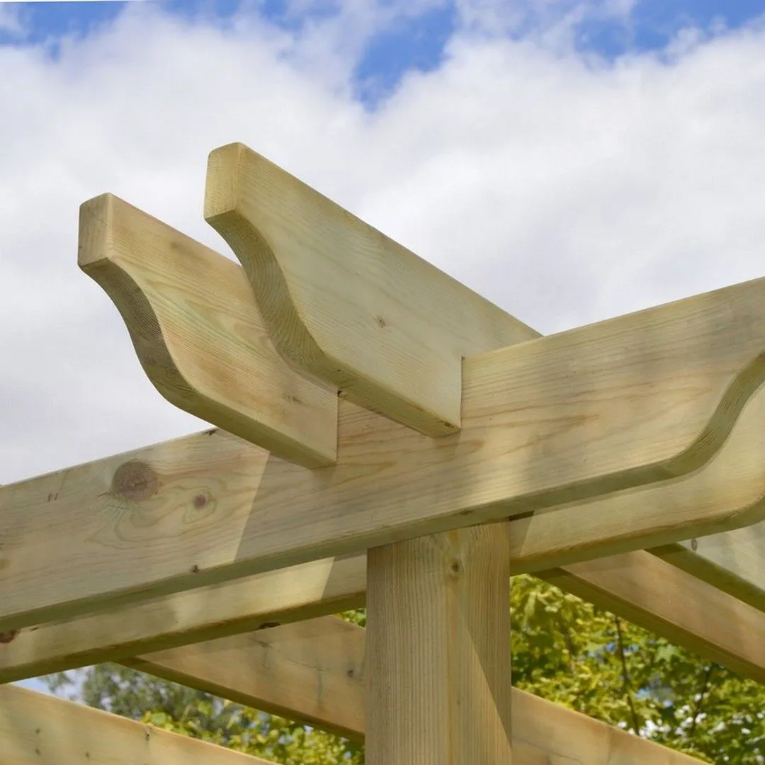 Rutland County Garden Furniture Ltd Double Garden Pergola - Wood - L240 x W240 x H270 cm - Light Green 4