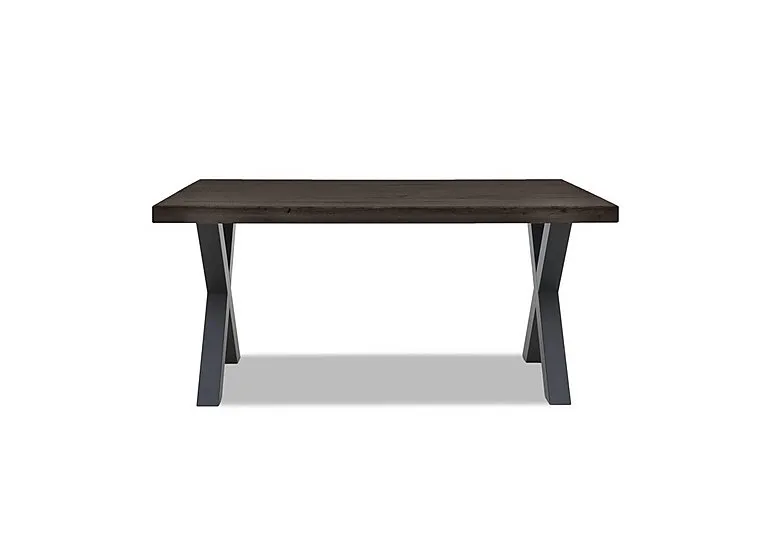 Terra Compact Straight Edge Dining Table with X Shaped Legs - 140-cm - Smoked - Dining Room Furniture