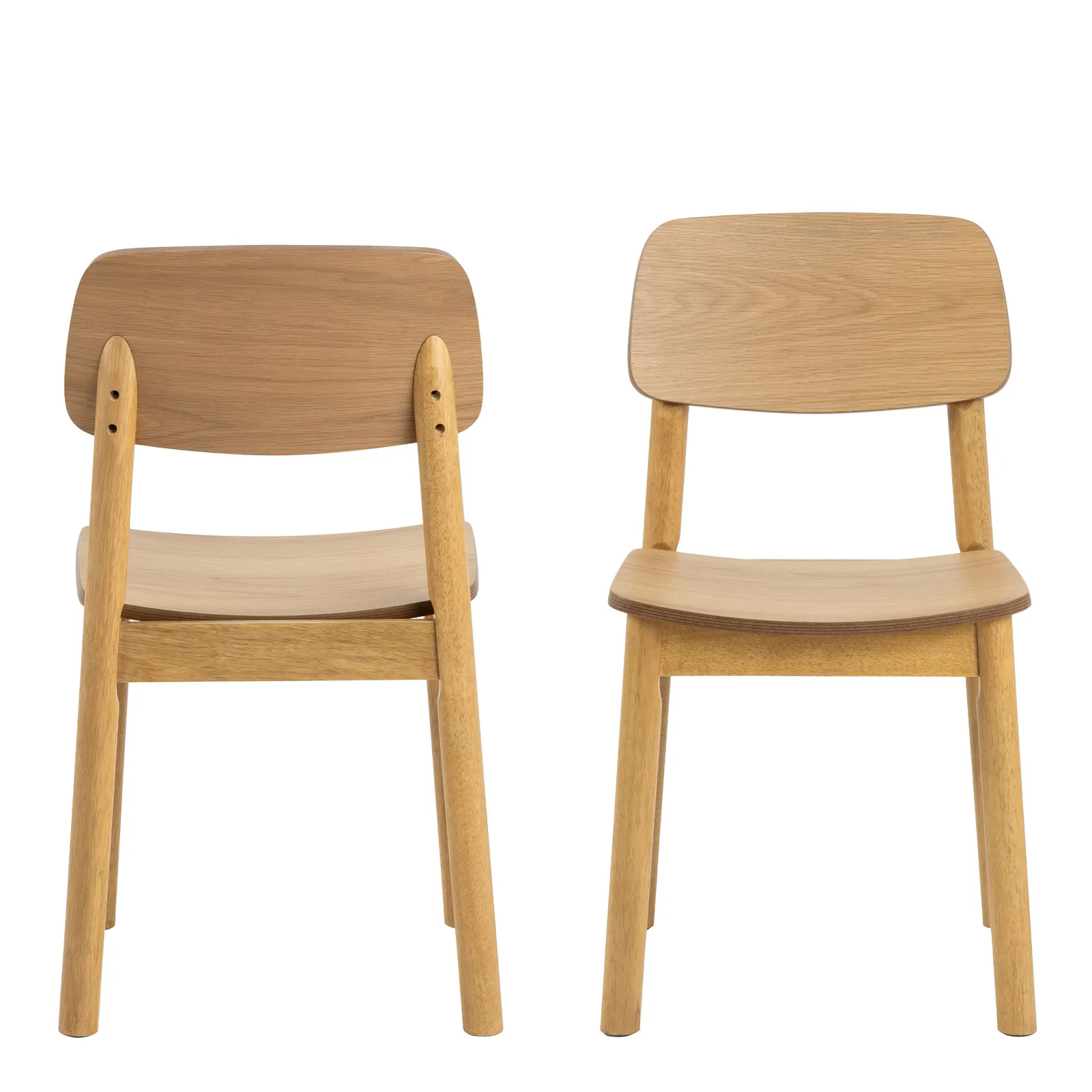 Furniture To Go Barlow Dining Chair in Matt Oak Set of 2 in Light Brown 2