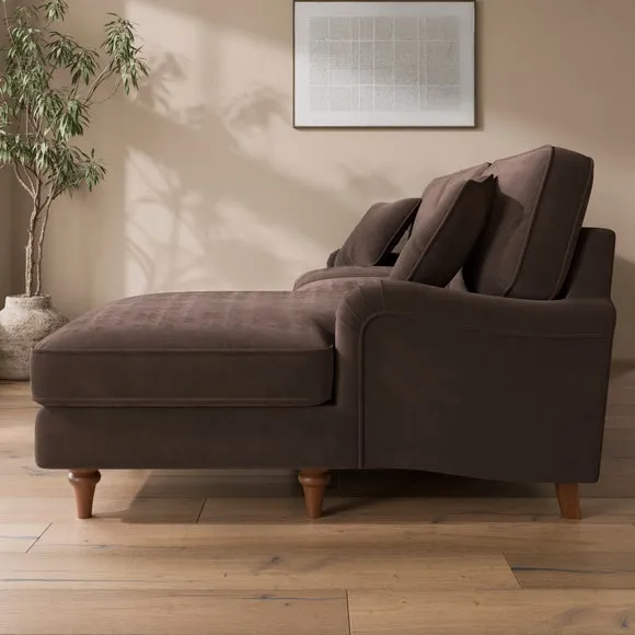 Beatrice II Velvet Corner Chaise Sofa 3
