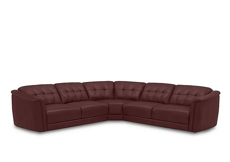 Monarch Large Leather Corner Sofa - Montana Ruby
