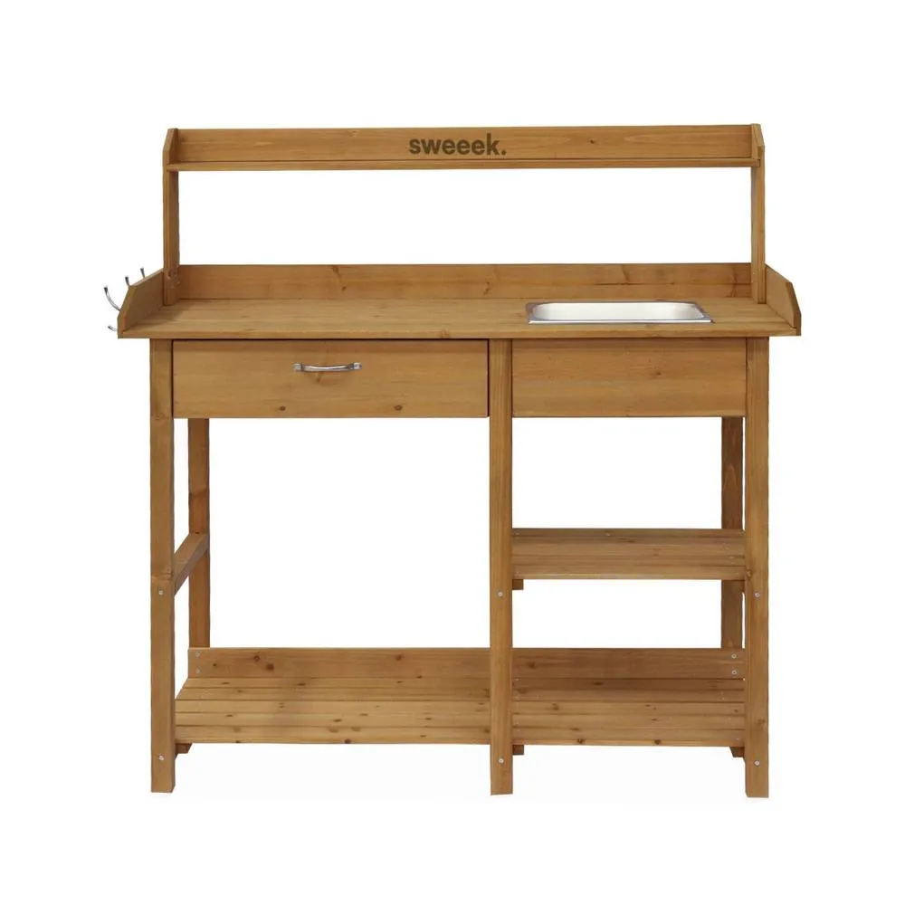 sweeek Wooden potting table in Brown 3