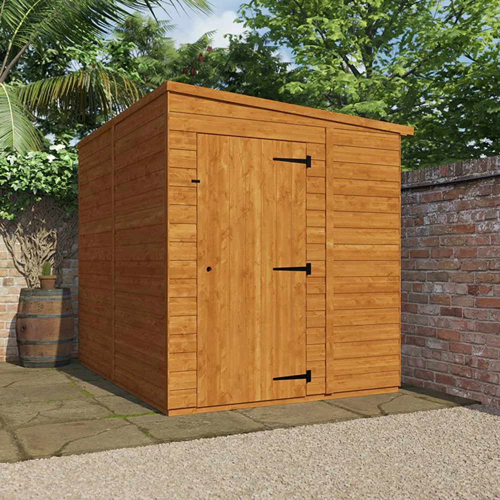 Buttercup Farm 8x6 Flex Pent Windowless 12mm Flex - L238.8 x W175 x H203 cm in Burnt Orange 3