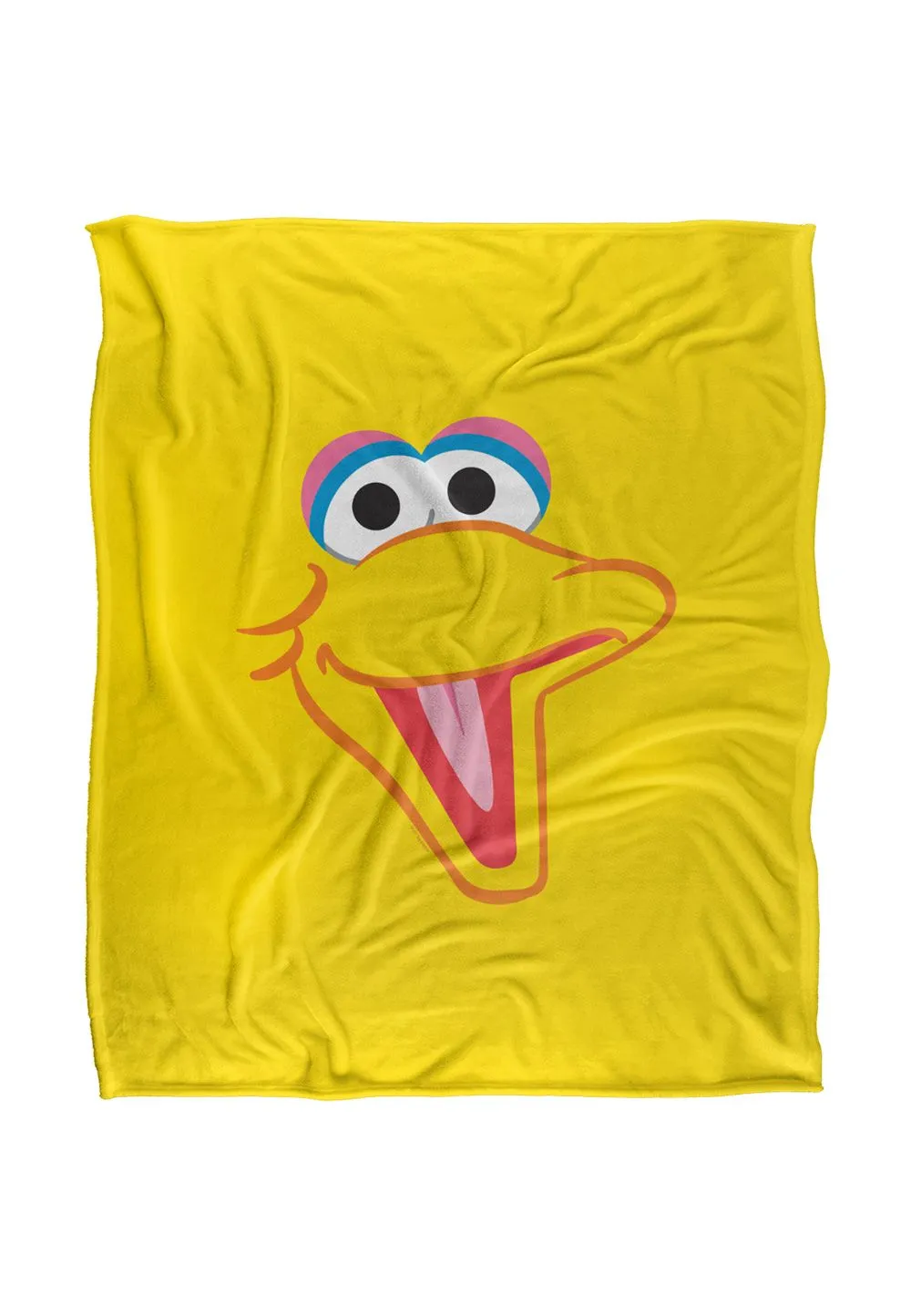 Sesame Street Big Bird Head Silky Touch Super Soft Throw Blanket 152 X 127 cm in White