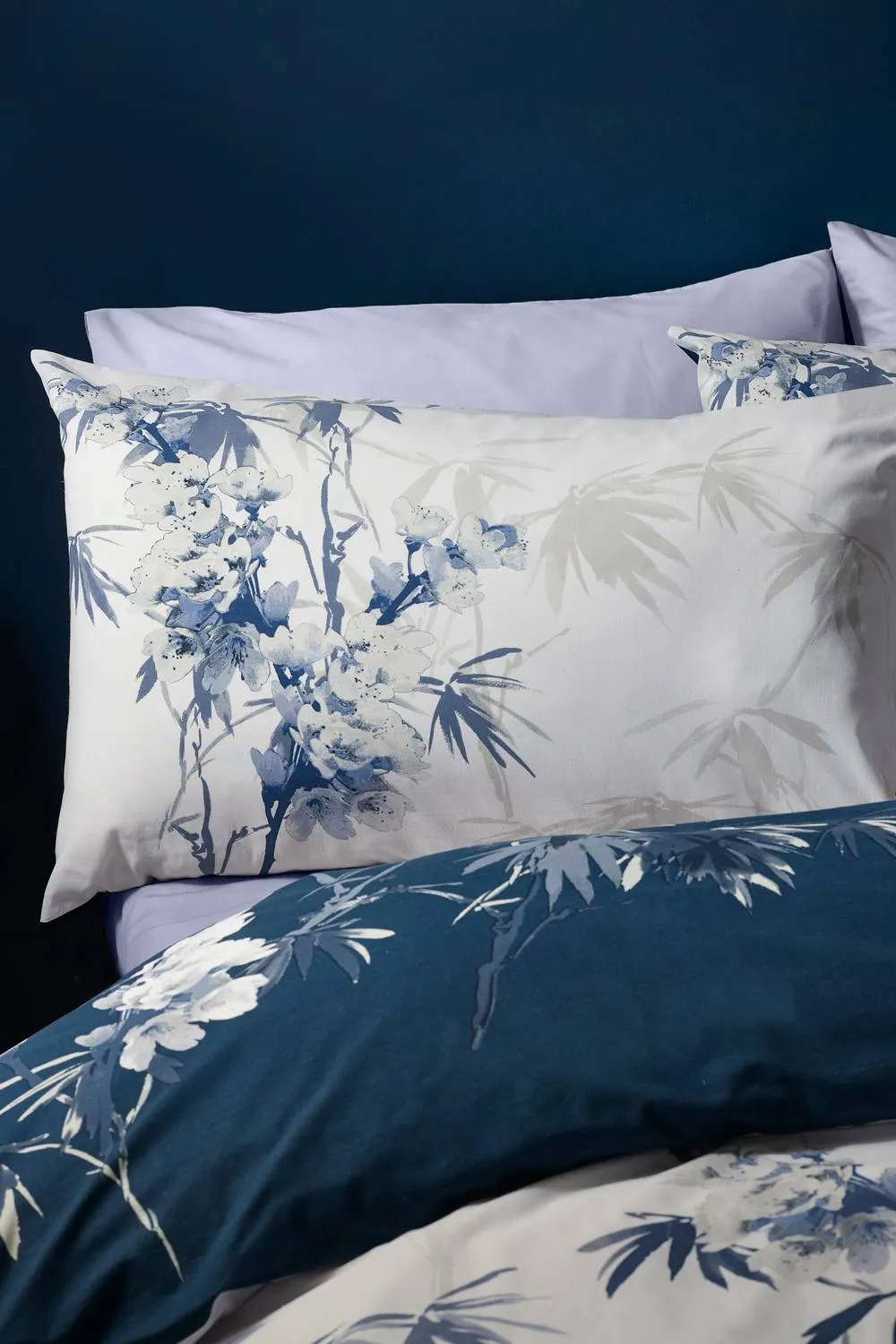 Catherine Lansfield 'Kyoto Floral' Reversible Duvet Cover Set in Blue 3
