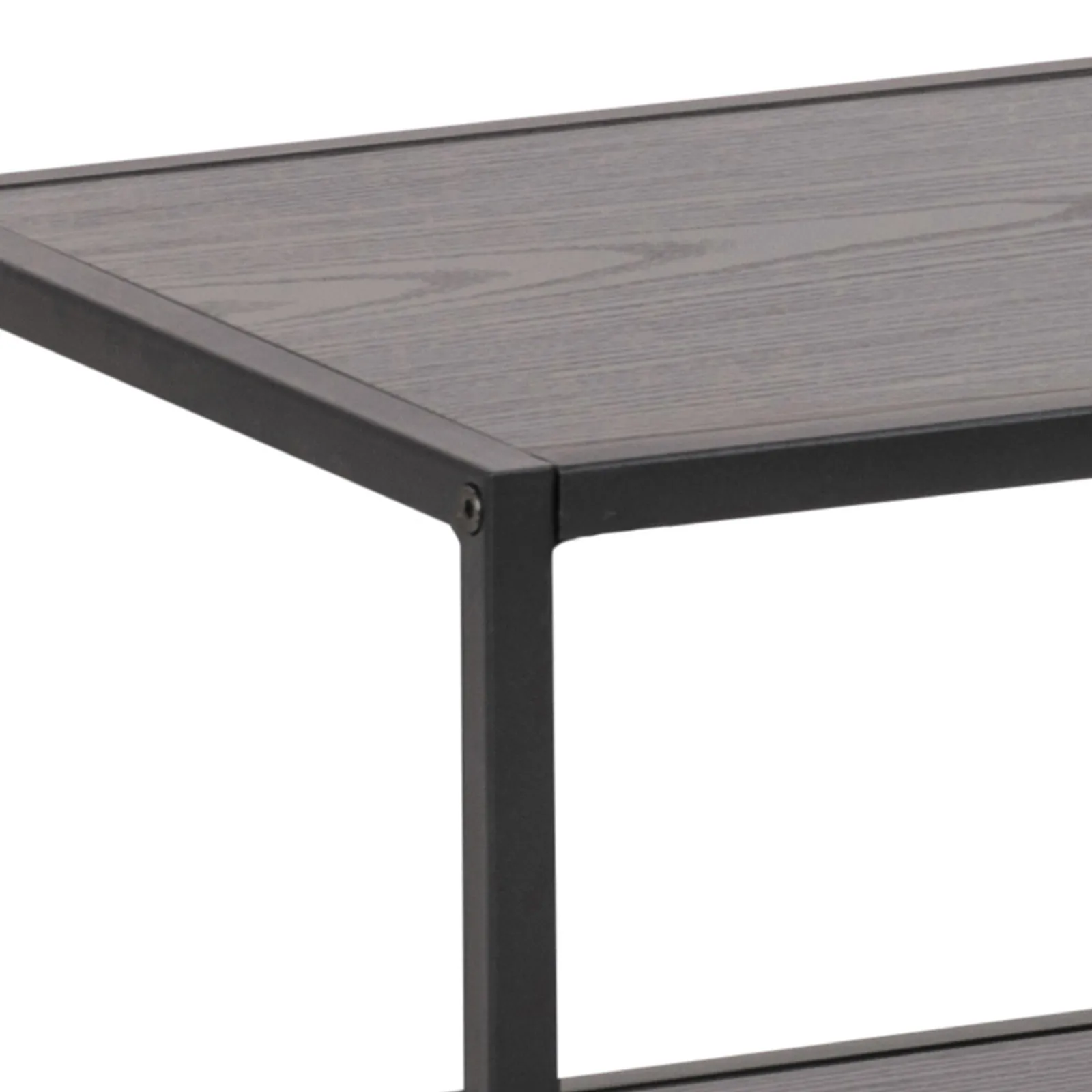 Furniture To Go Seaford Black Metal Open TV Unit with 3 Black Shelves 6