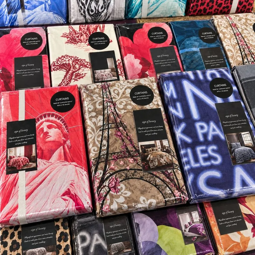 Smart Living Assorted Luxury Mixed Print Curtains 66" x 72" - 2, 3 or 4 Pairs in Red 3