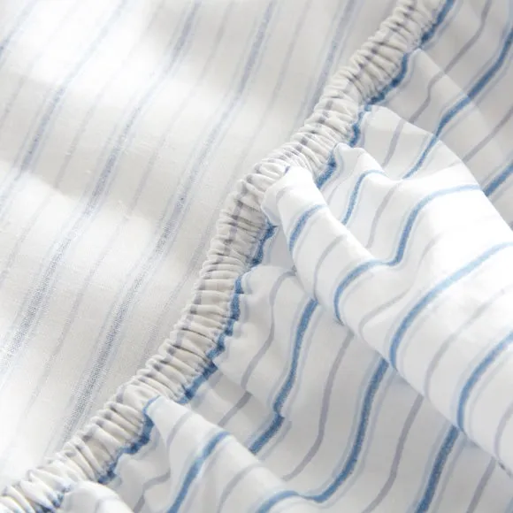 Stripe Seersucker Cotton Fitted Bed Sheet 2