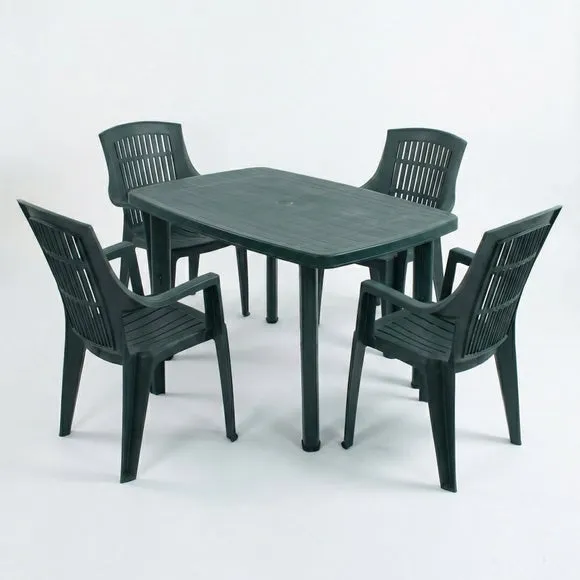 Trabella Aurora Rectangular Patio Table with 4 Bonnie Chairs 2