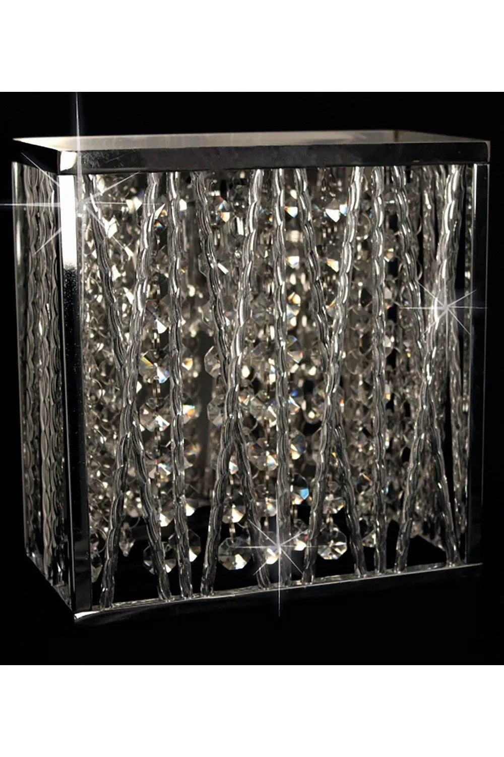 Netlighting Melenki 1 Light Polished Chrome Crystal Wall Light in Grey