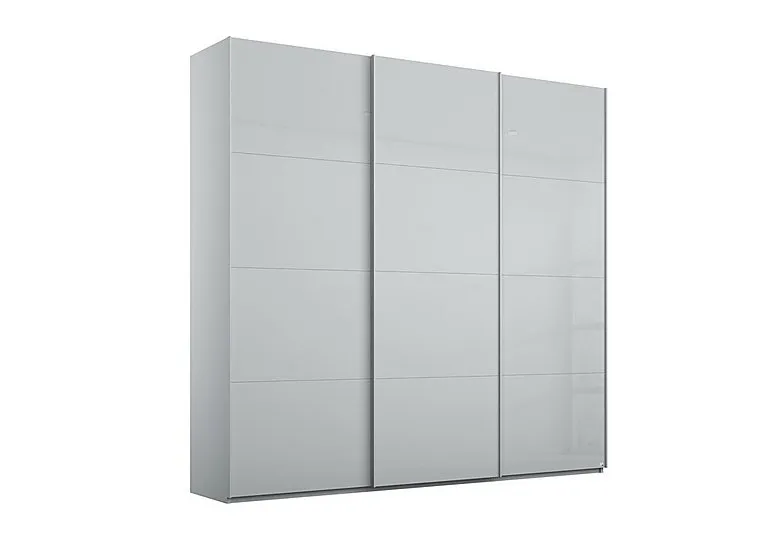 Formes Glass 3 Door Sliding Wardrobe - Silk Grey/Silk Grey Front