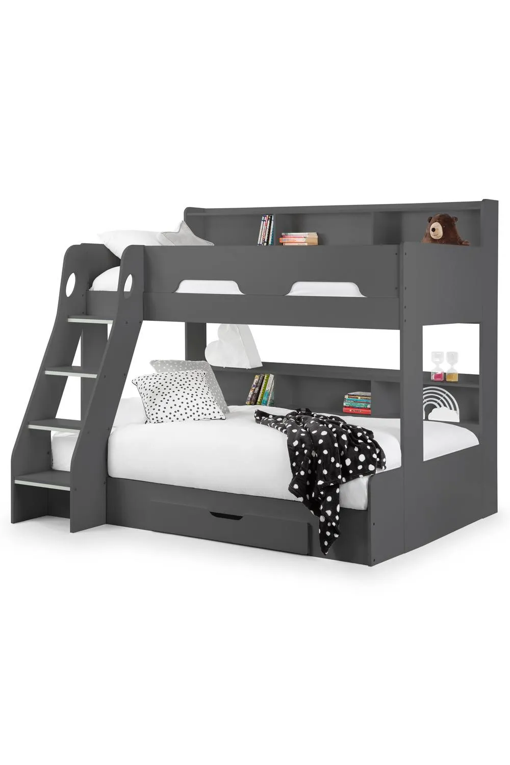 Julian Bowen Orion Triple Sleeper Bunk Bed in Dark Grey 2