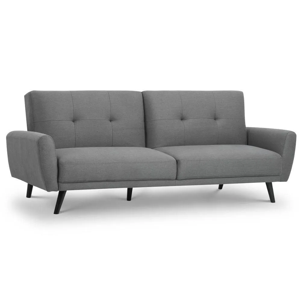 Monza - Fabric 3 Seater Sofa - Grey - Linen - Happy Beds 1