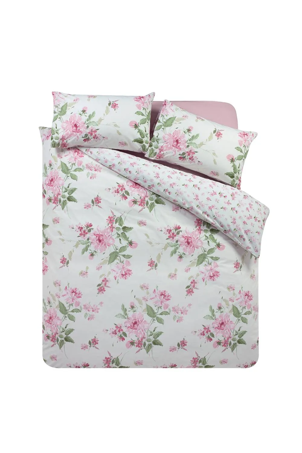 Catherine Lansfield 'Avebury Floral' Reversible Duvet Cover Set in Cream 5
