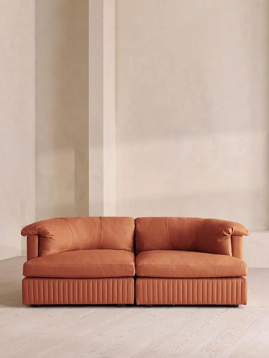 Oona Modular Sofa, Three Seater, Linen, Antique Rose