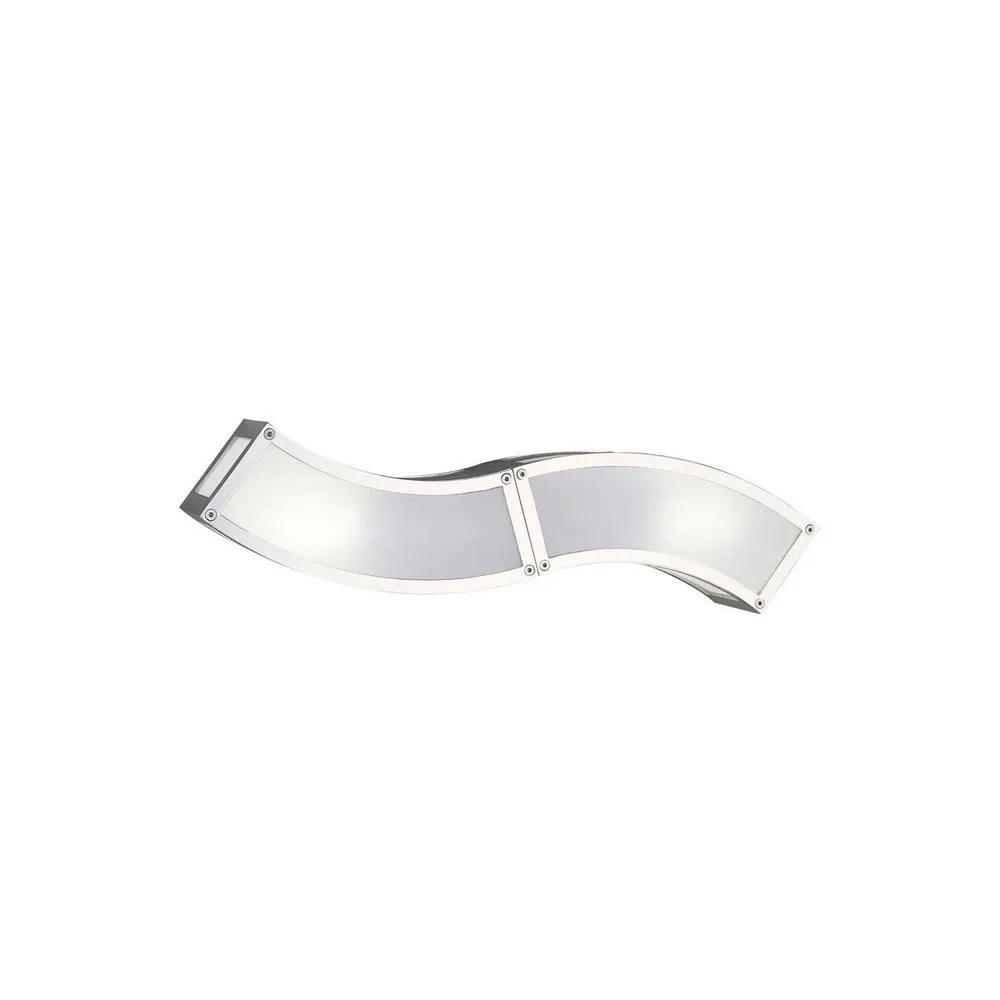 Netlighting Duna E27 Flush Wall Lamp 2 Light E27 Polished Chrome White Acrylic in Grey