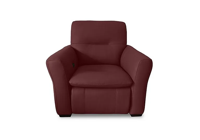 Restore Leather Power Recliner Armchair with Power Headrest - Deep Red