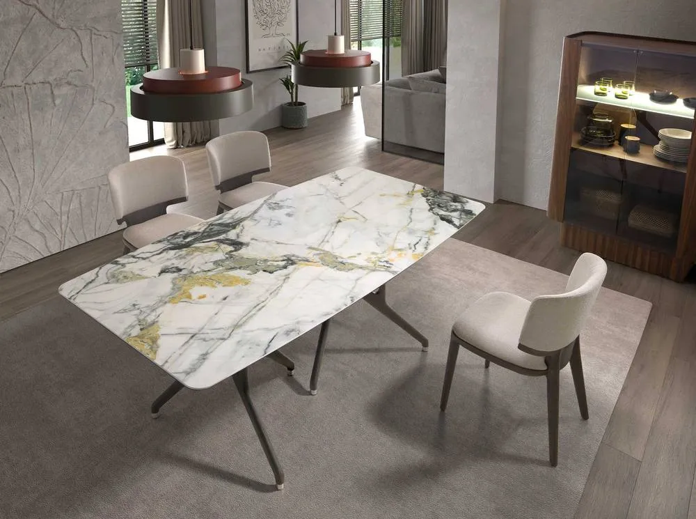 Angel Cerda Light Grey Fabric Dining Chair with Oak Legs 6