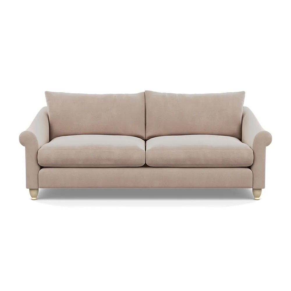 Heal's Devon 4 Seater Sofa Smart Velvet Pebble Natural Feet