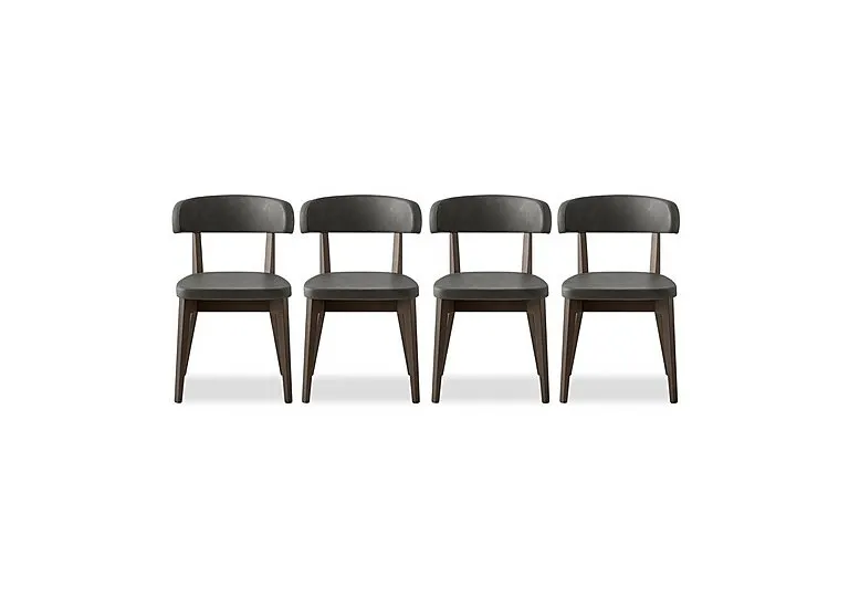 Siren Set of 4 Smoke Wooden Leg Dining Chairs