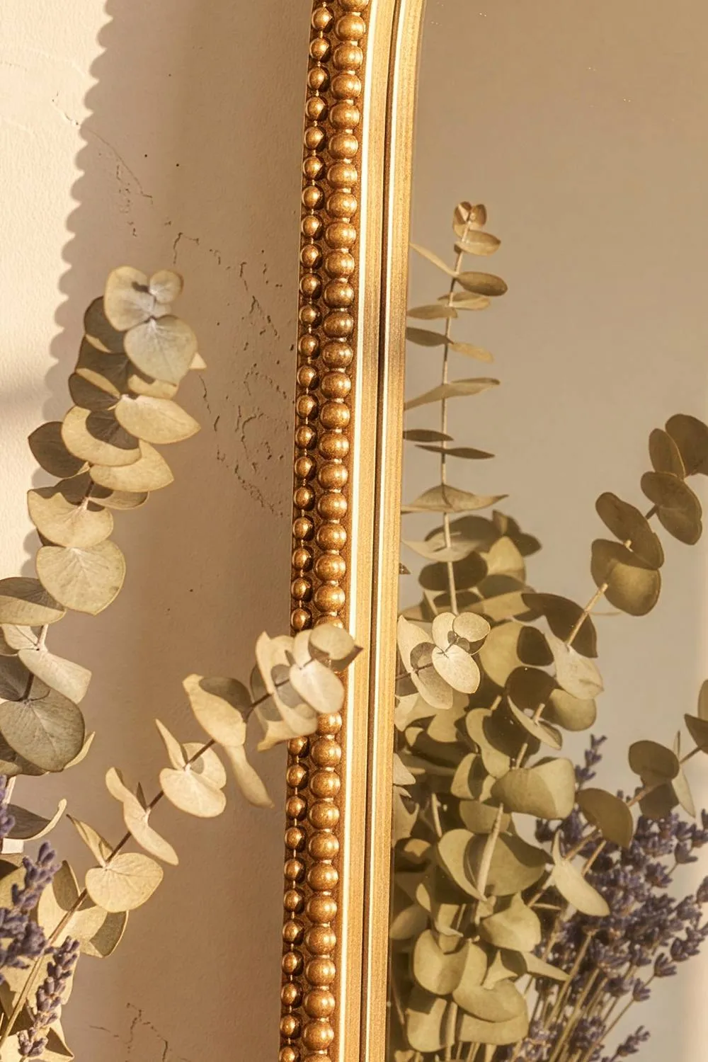 Dibor Gold Beaded Rectangular Wall Mirror, 77cm x 56cm 4