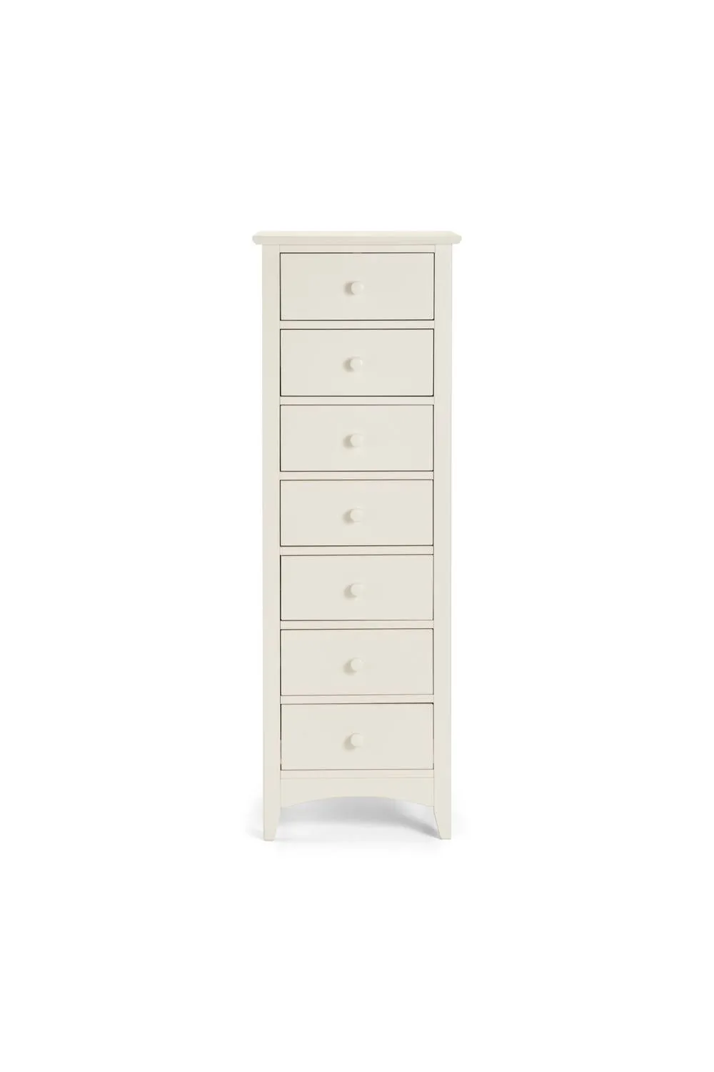Julian Bowen Cameo 7 Drawer Tall Slim Chest in Warm White 5