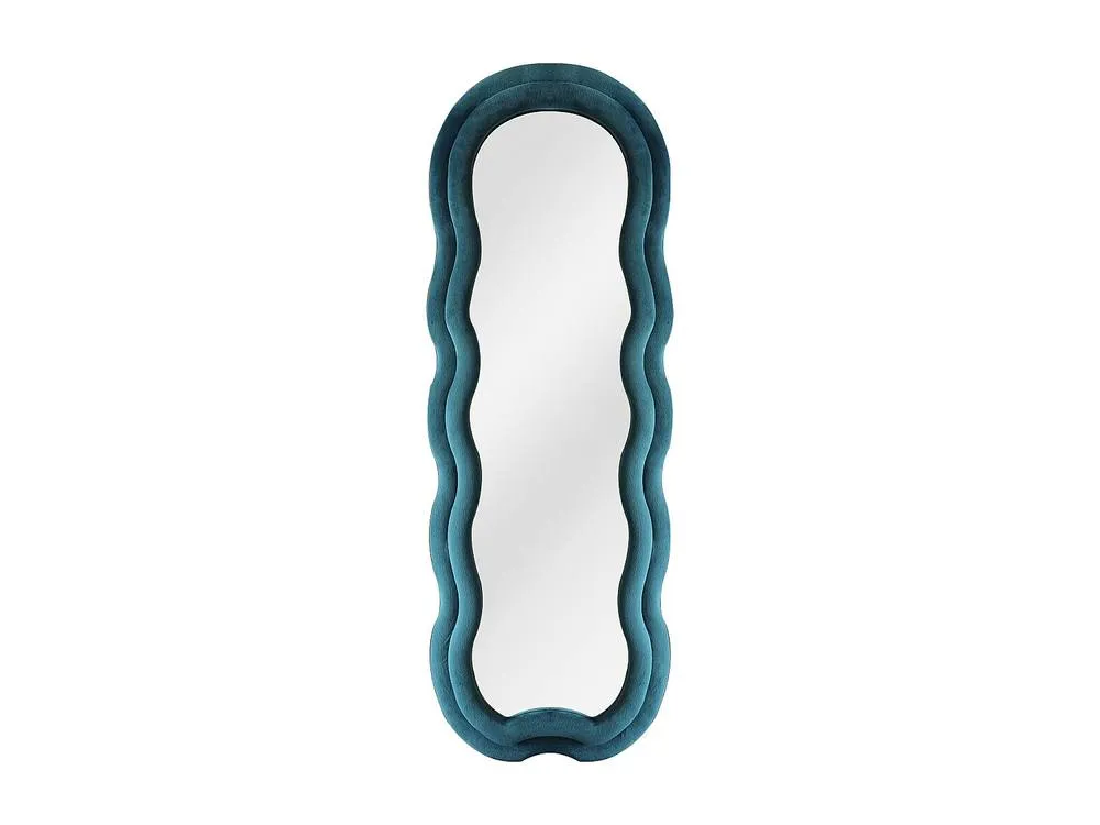 Vente-unique -Shaped Velvet Mirror - L60 X H160 Cm - Blue - LINOA 2
