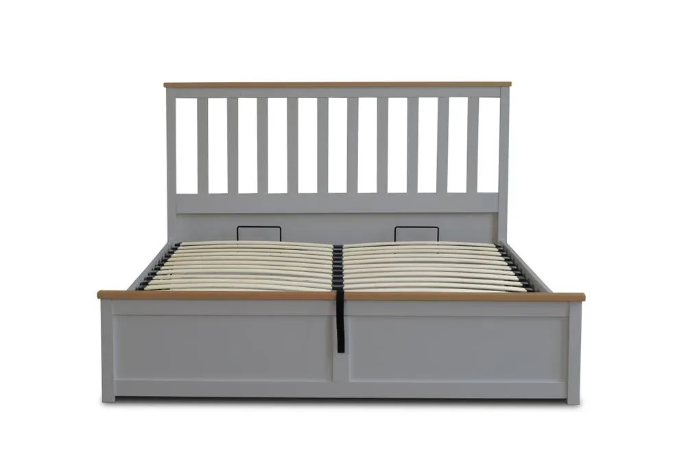 Comfy Living Ltd Wooden Ottoman Gas Lift Storage Bedframe in Grey 4