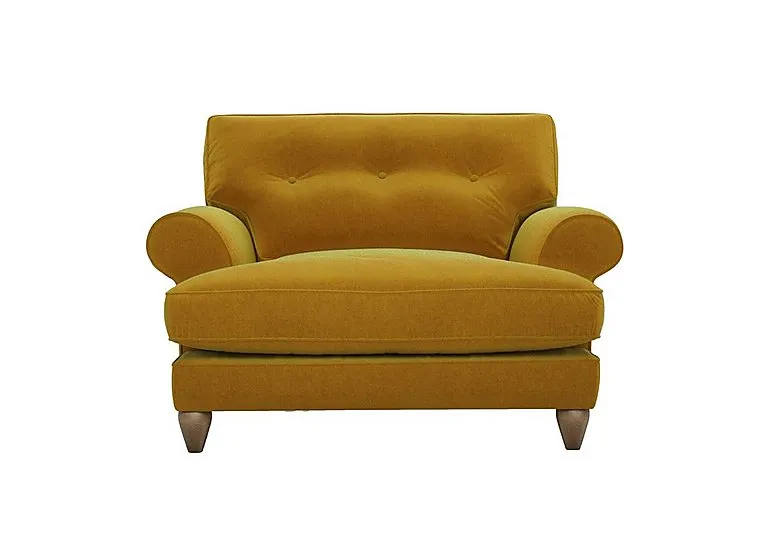 Bronwyn Fabric Classic Back Snuggler - Golden Spice with Washed Oak Feet