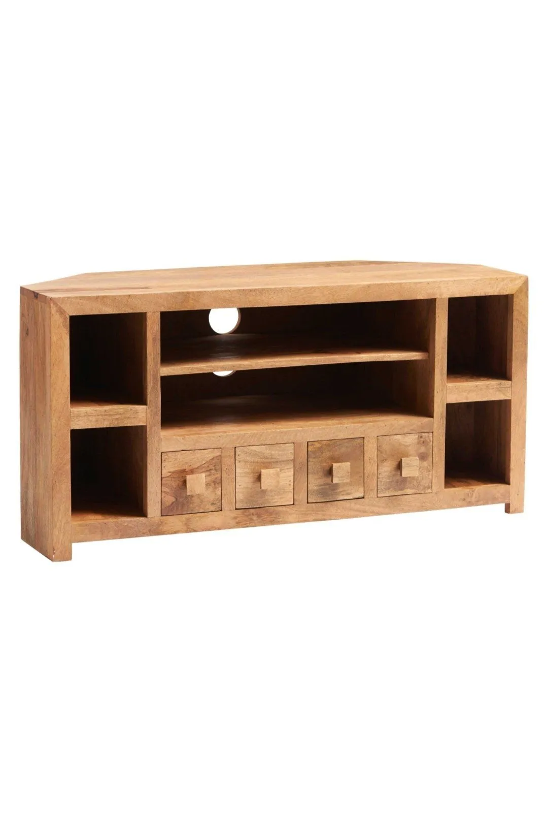 IH Design Duvid Light Mango Corner TV Unit in Brown 2