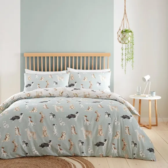 Cute Dogs Polycotton Duvet Cover & Pillowcase Set 1