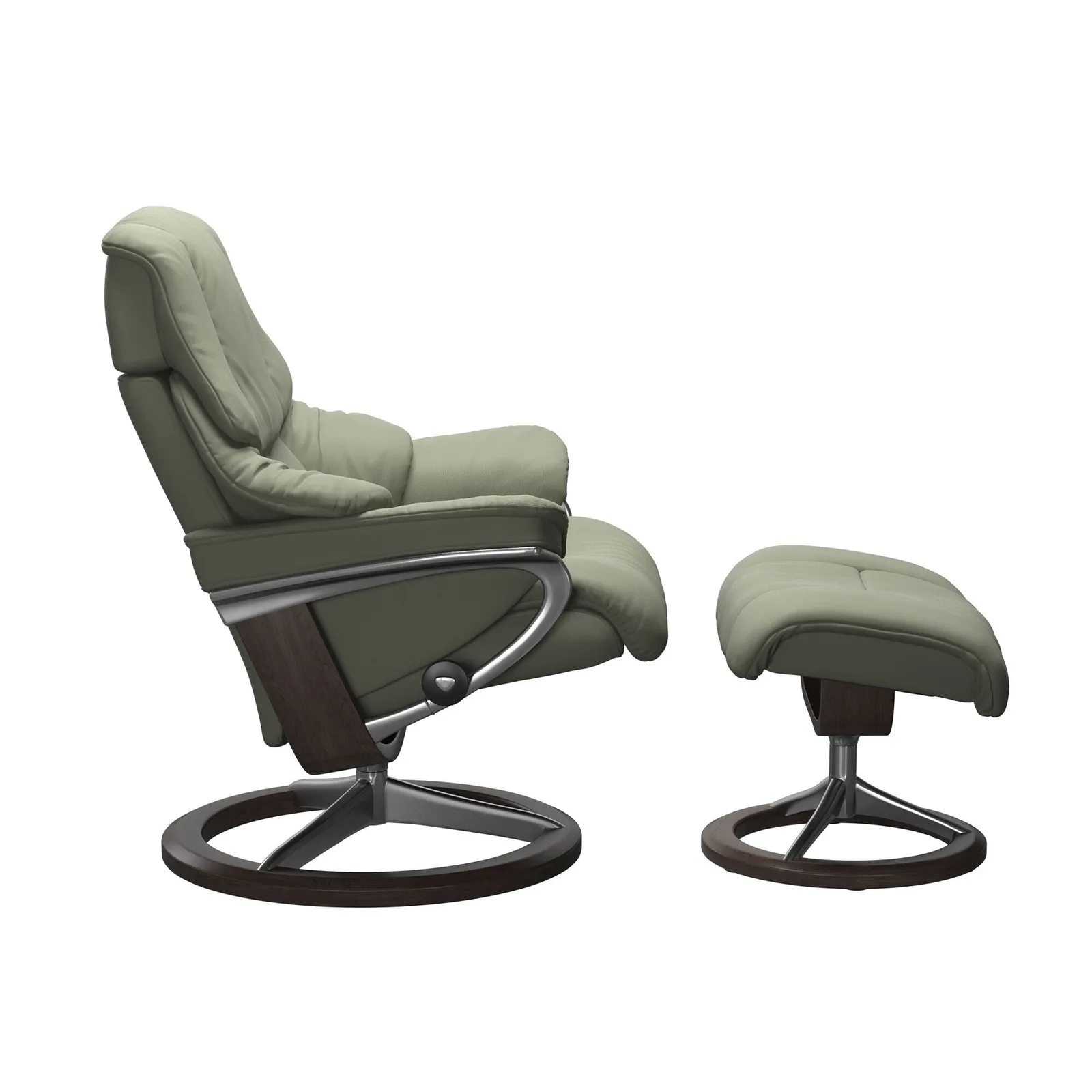 Stressless Reno Small Signature Recliner Chair & Footstool Leather | Barker & Stonehouse 2